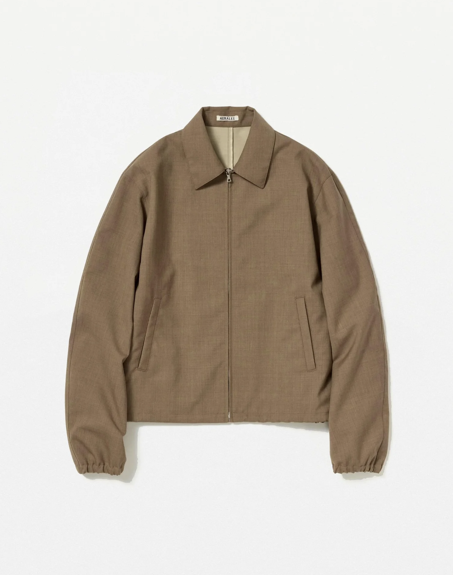 auralee — Bonded Tropical Wool ZIP Blouson — Top Brown | EQUIPMENT